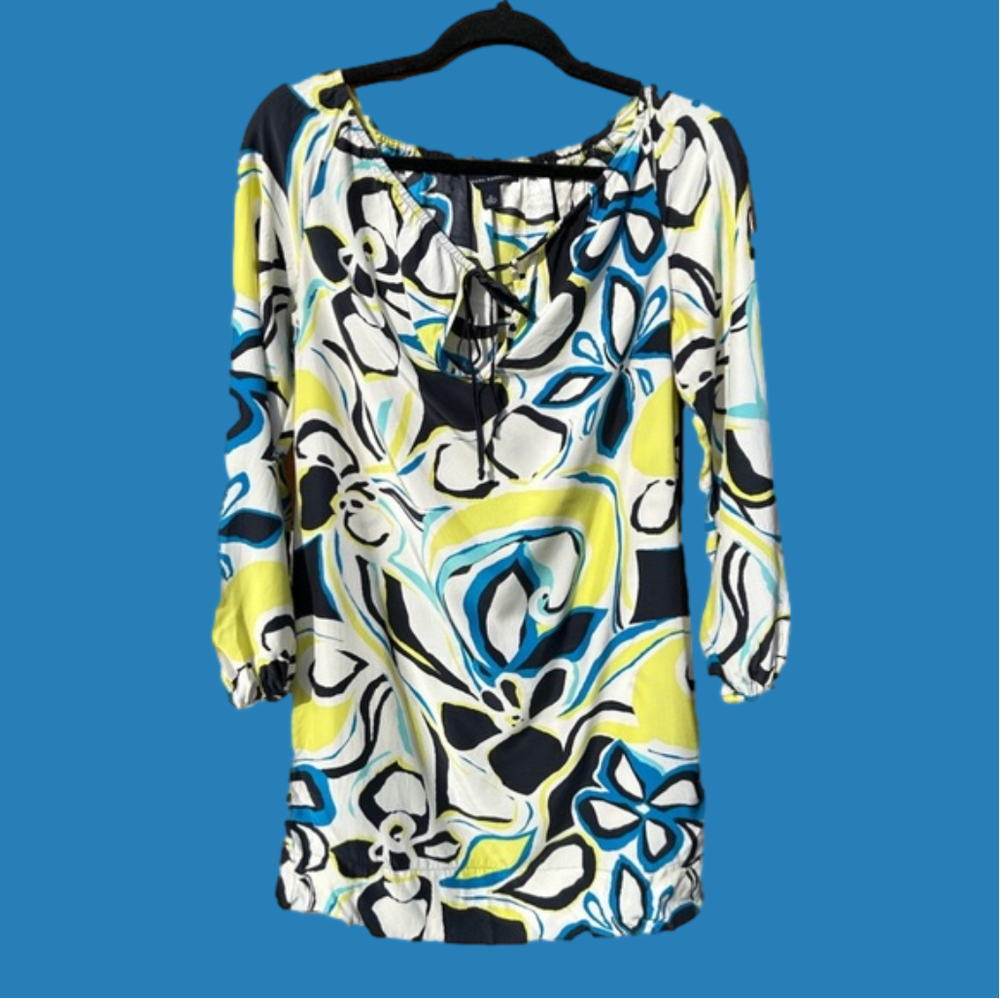 Sz-M-Banana Republic multi-colored silk dress
